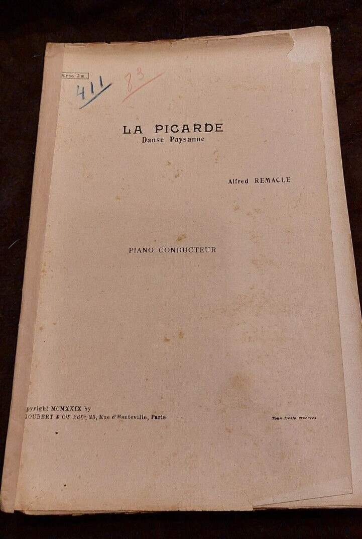 La Picardie Dance Paysanne Alfred Remacle Sheet Music