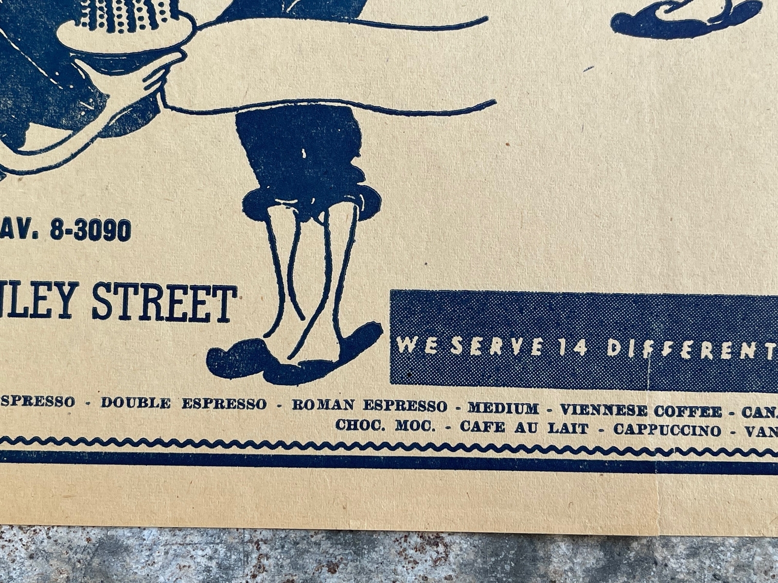1970’s Placemat PAM-PAM Cafe Coffee Restaurant Stanley Street Montreal Canada