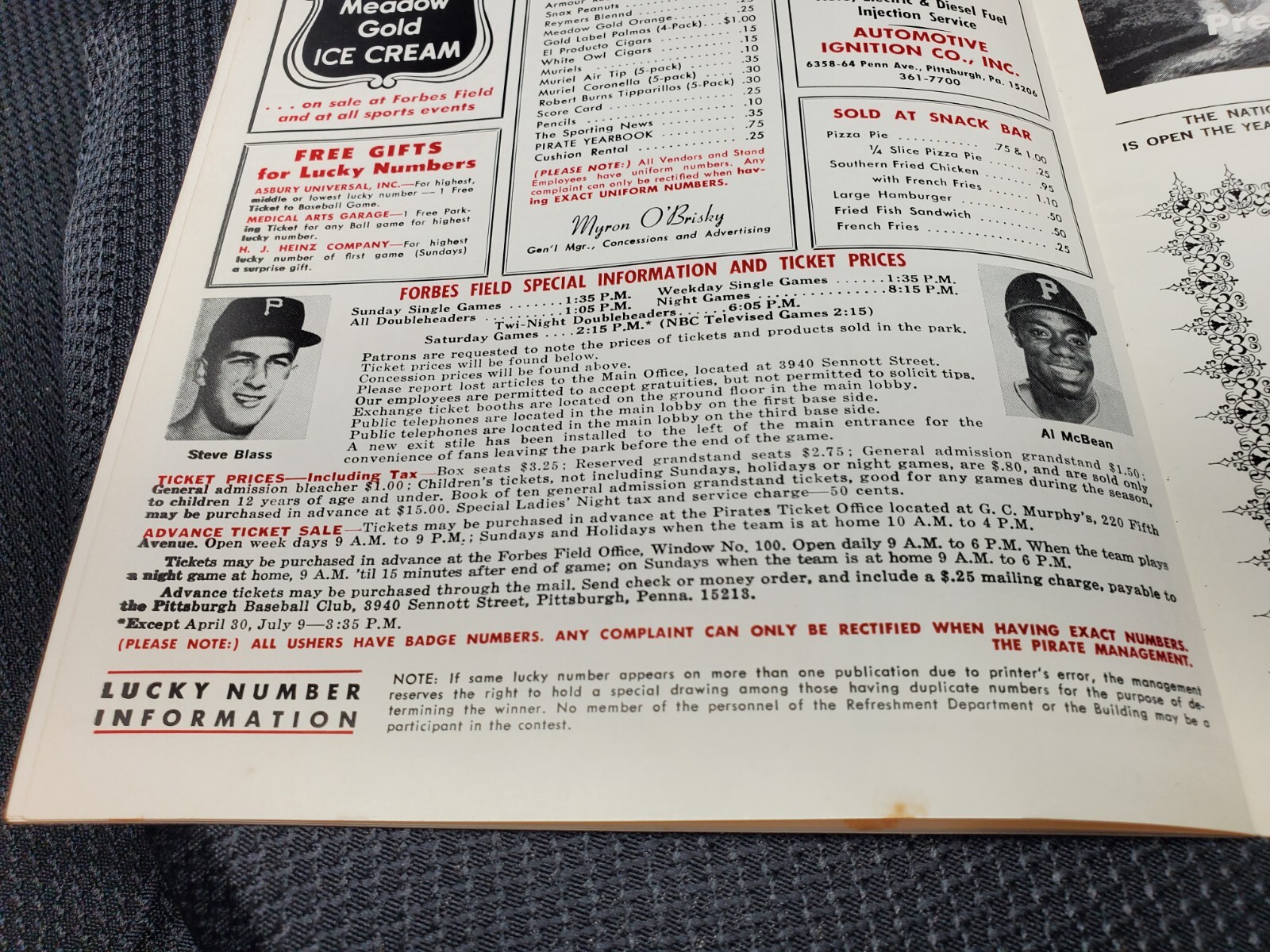 1966 Pittsburgh Pirates vs Houston Astros Scored Baseball Program / Score Card