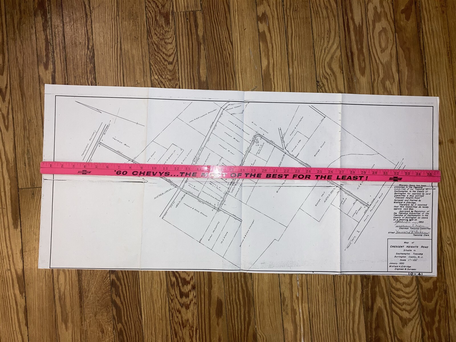 1950 Crescent Heights Road Southampton Twp Burlington County NJ Map Vtg