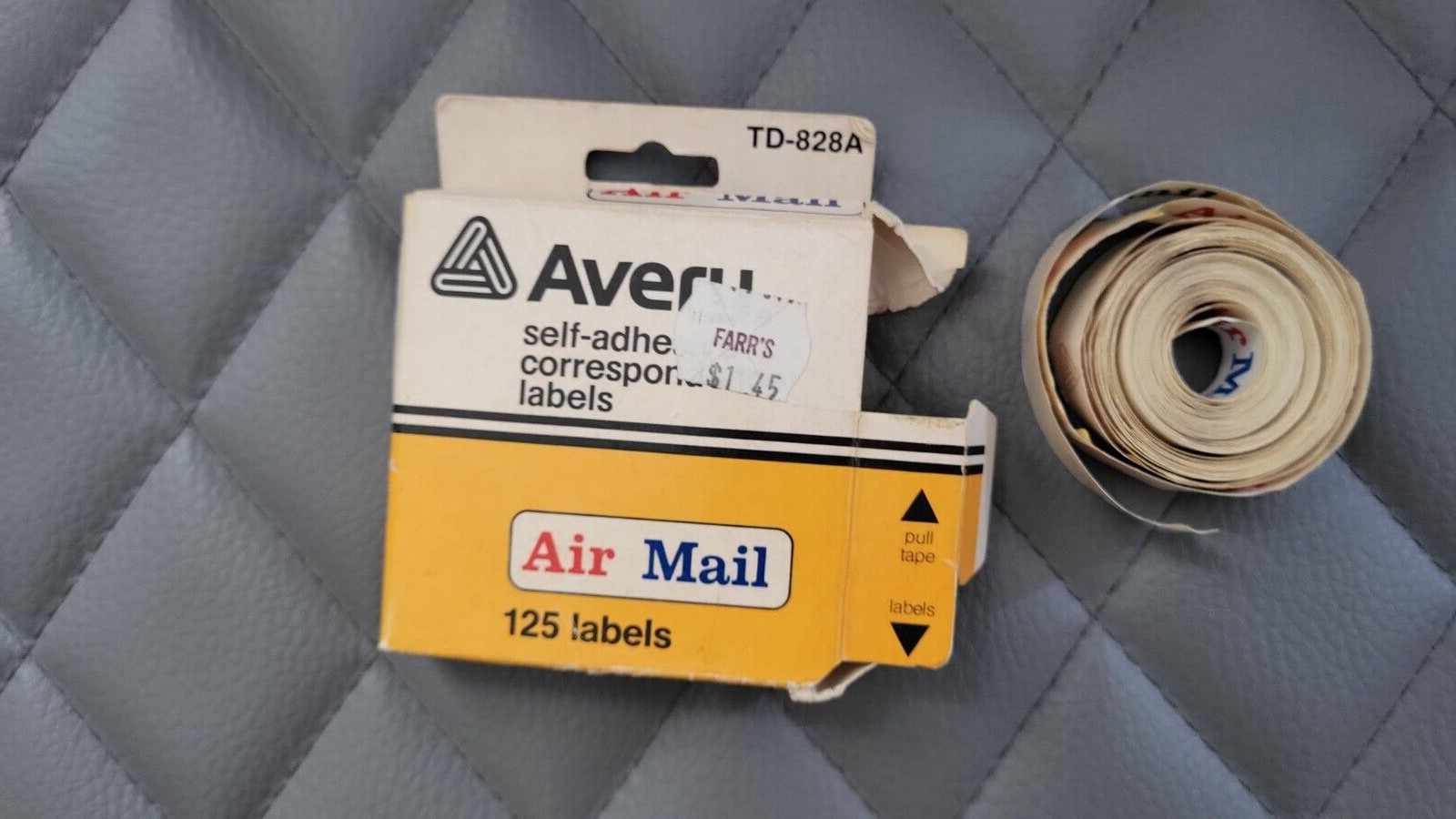 Vintage Self Adhesive Avery Air Mail Labels TD-828A