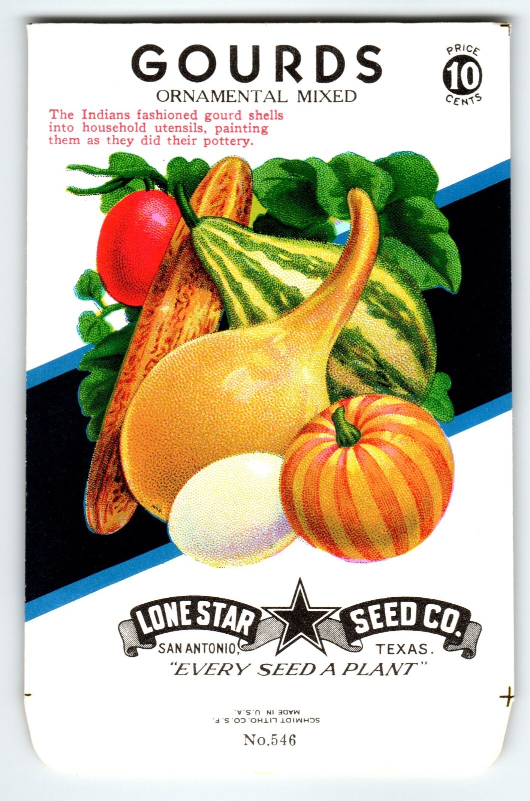 Halloween Gourds Pumpkins Seed Packet EMPTY Vintage Striped Pumpkin Version