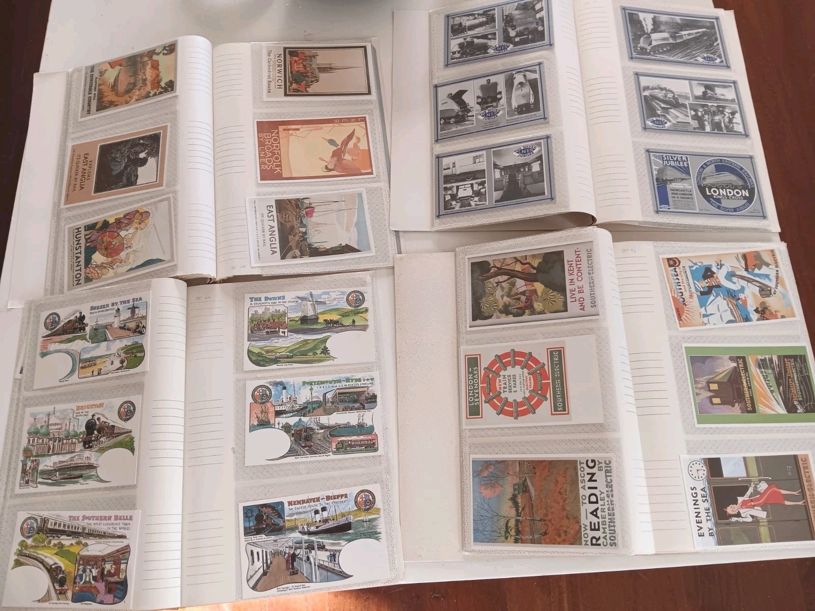 Steam Train Postcards. 4 Books Each Containing Approx 50 Cards Mostly LNER.