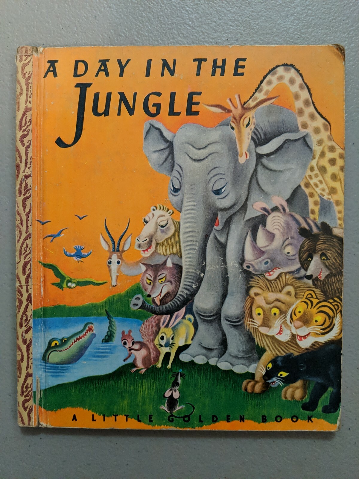 A Day In The Jungle, A Little Golden Book,1943(VINTAGE Brown Binding)
