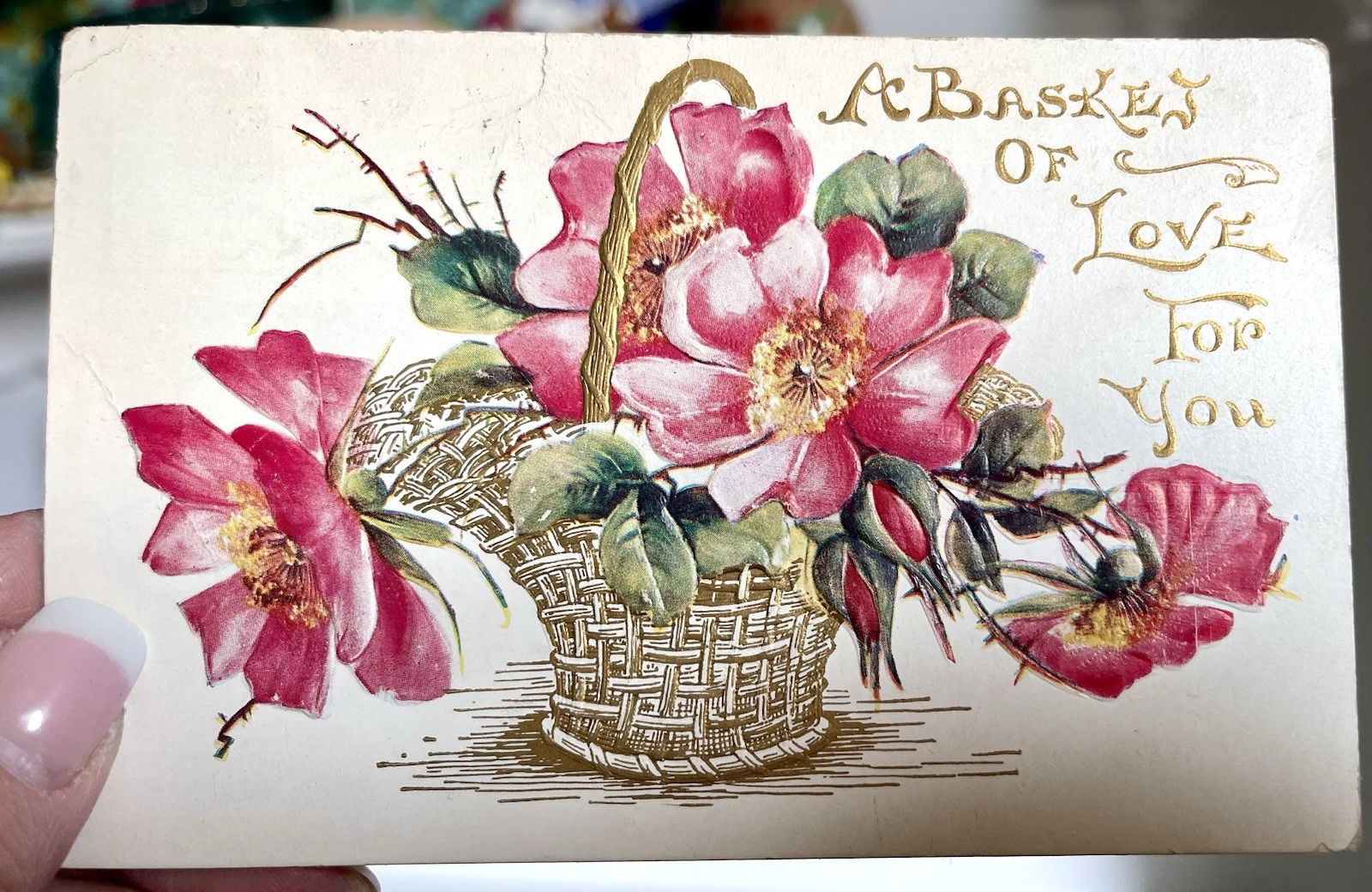 6 Vintage Antique Early 1900’s Floral Postcards Used Condition 5 With Stamps
