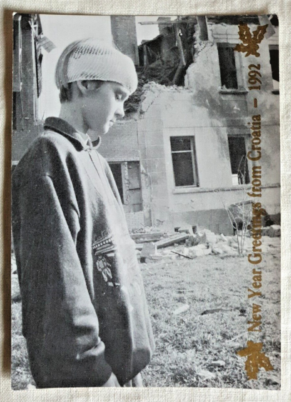 Postcard New Year Greetings from Croatia 1992 Croatian War of Independence