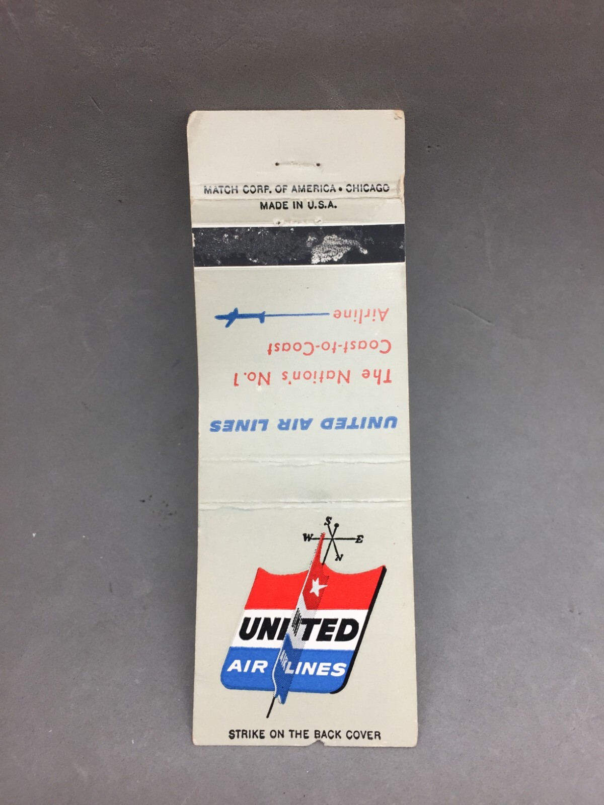 Matchbook Flat Cover Airline United Air Lines Coast to Coast Nation’s No 1