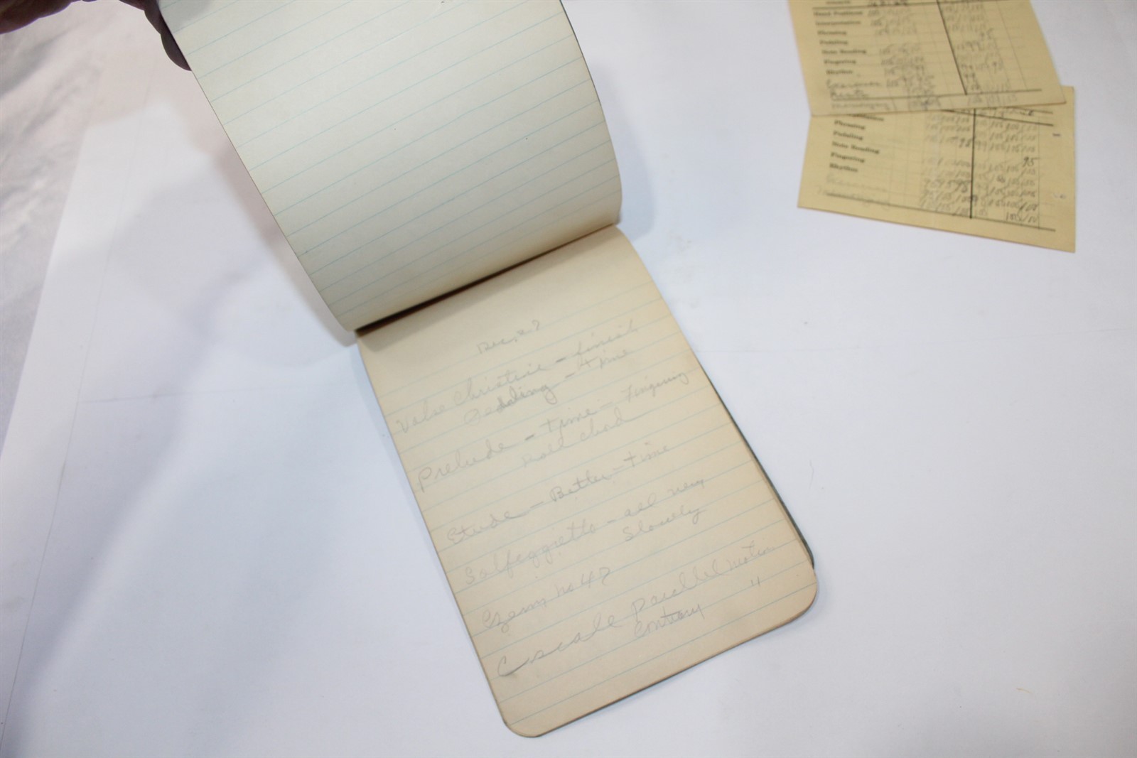 Vintage Collectible High School Notebook Piano Notes with Report Cards