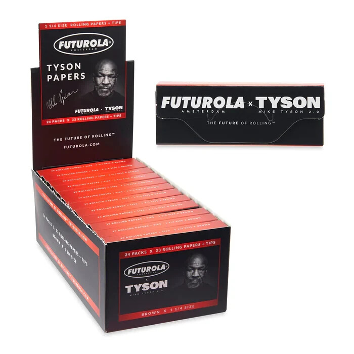 Tyson Ranch Futurola Tyson Rolling Paper + Tips (1 1/4 Size) 24 Packs – 1 Box
