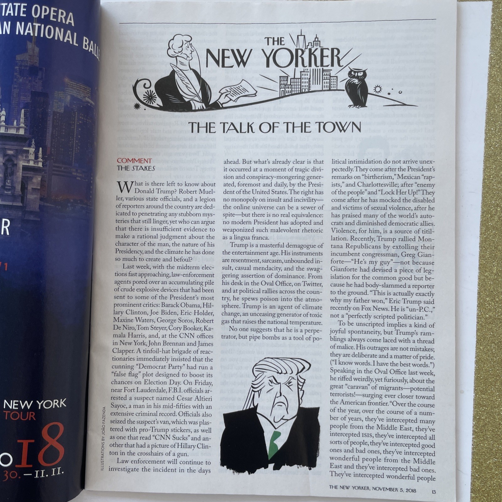 NEW YORKER magazine DONALD TRUMP – MAGA – HALLOWEEN Nov 5 2018