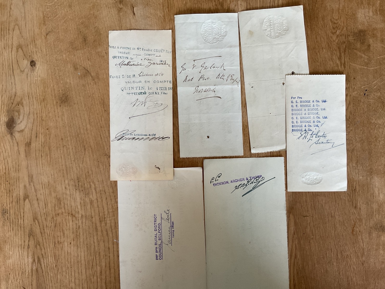 British vintage used cheques 6 items B5345