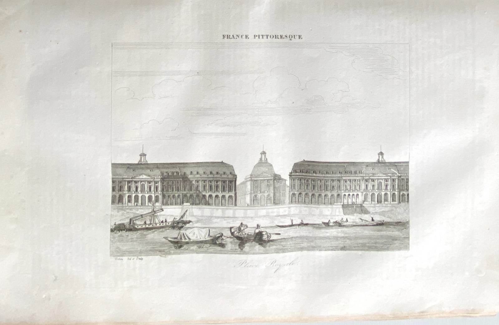 Picturesque France Engraving 1835 Place Royale De Bordeaux