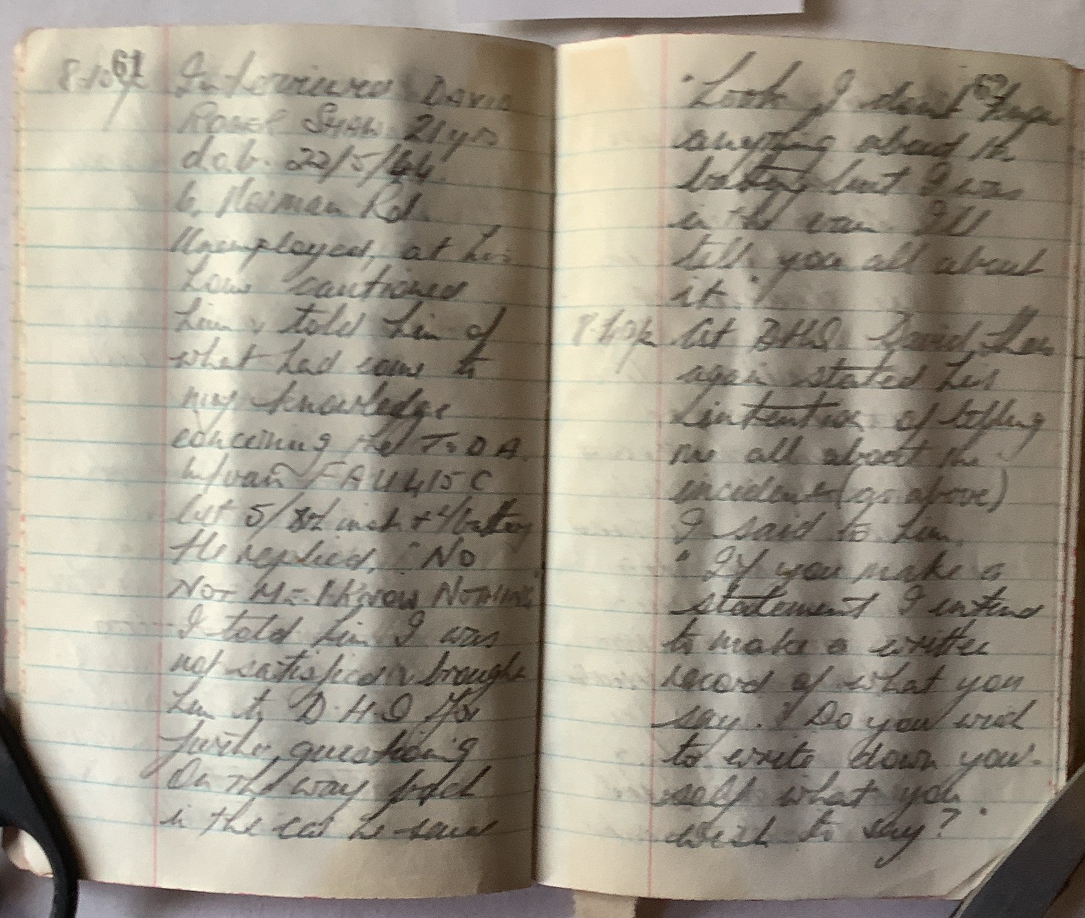 Vintage Nottingham city police pocket notebook 12-02-66 to April 1966