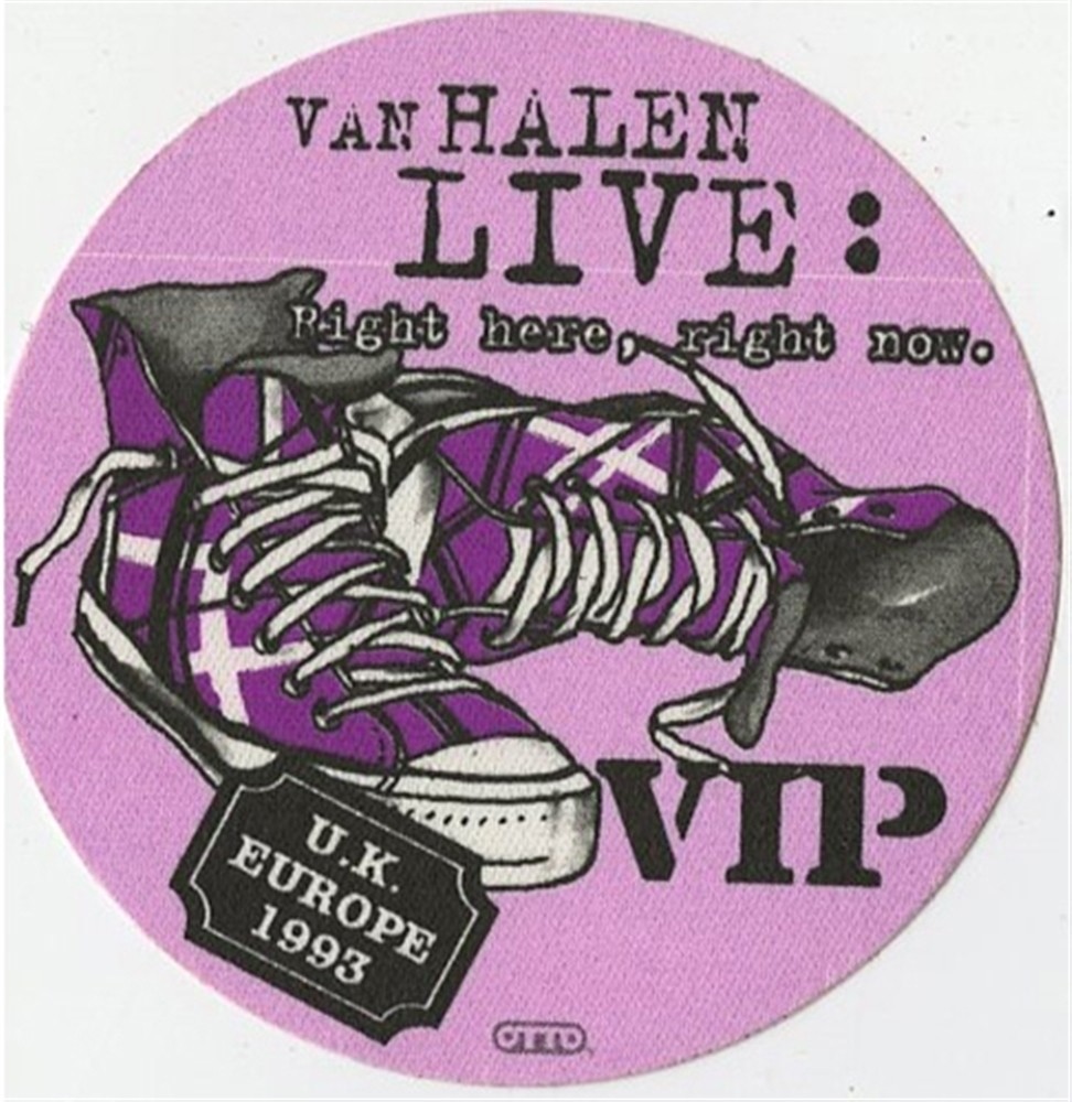 Van Halen 1993 Right Here Right Now concert tour VIP Backstage Pass