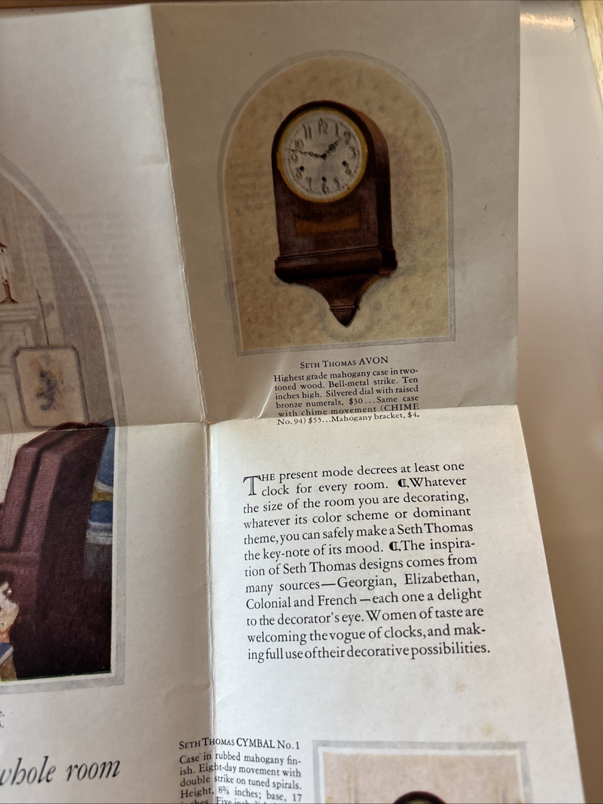 Early 1900s Brochure AD SETH THOMAS CLOCKS