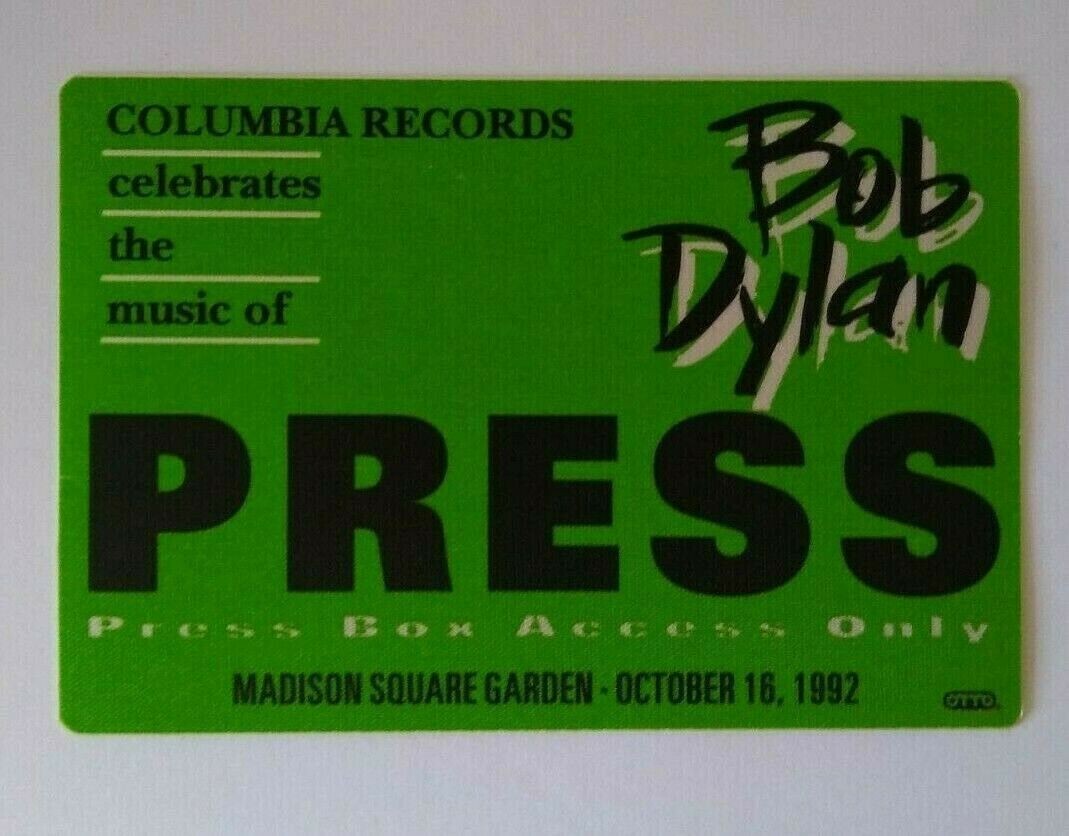 Bob Dylan Backstage Pass Original 1992 Madison Square Garden New York Tom Petty