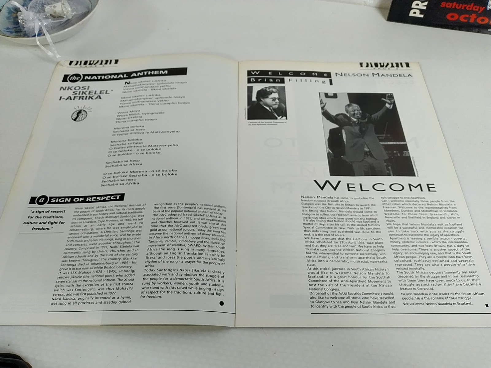 2 Seperate Programmes From Nelson Mandela’s Scottish Visit 1993