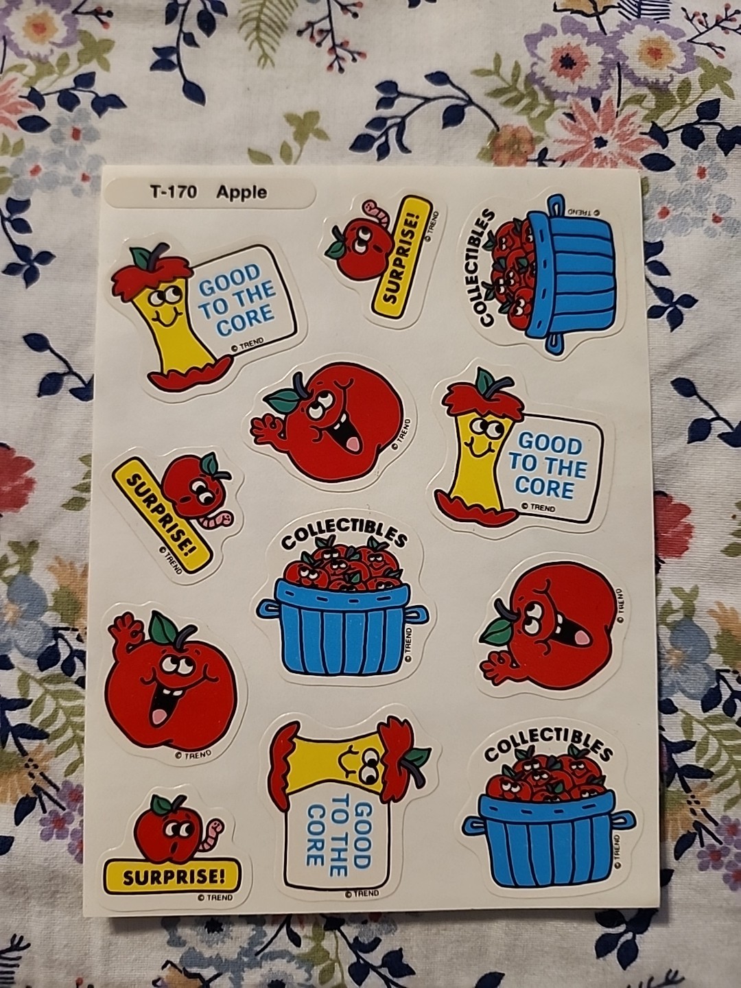 Vintage TREND Scratch & Sniff Stinky Sticker Sheet Die Cut APPLE Scent RARE HTF