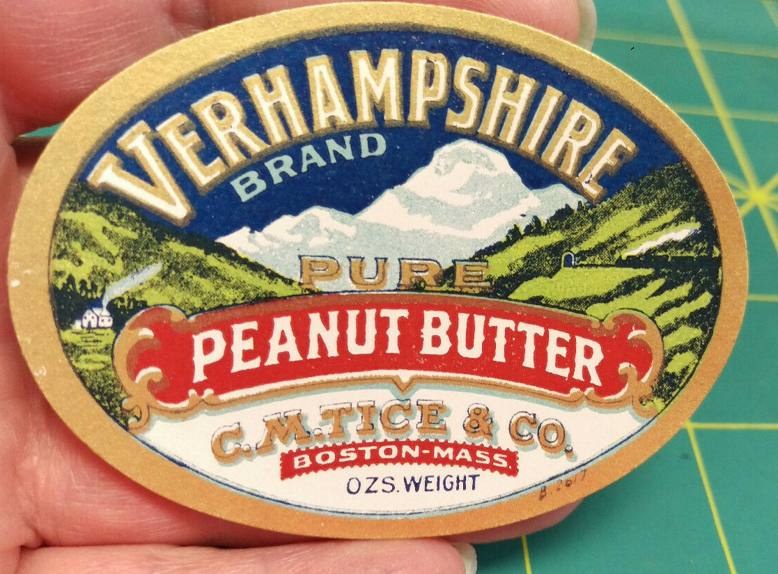 Vintage Original Label 1920s Verhampshire Peanut Butter Label – Great graphics