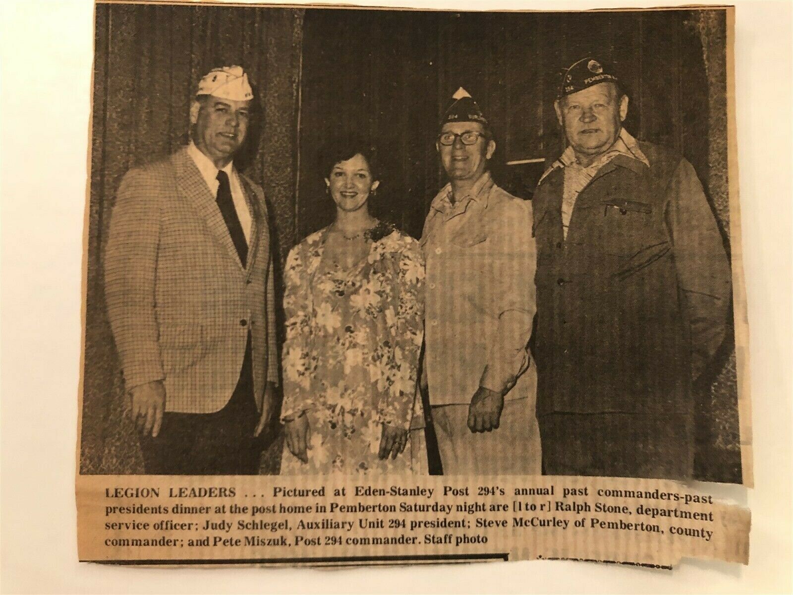 1977 American Legion NJ Burlington County Pemberton Photograph & Clipping Vtg