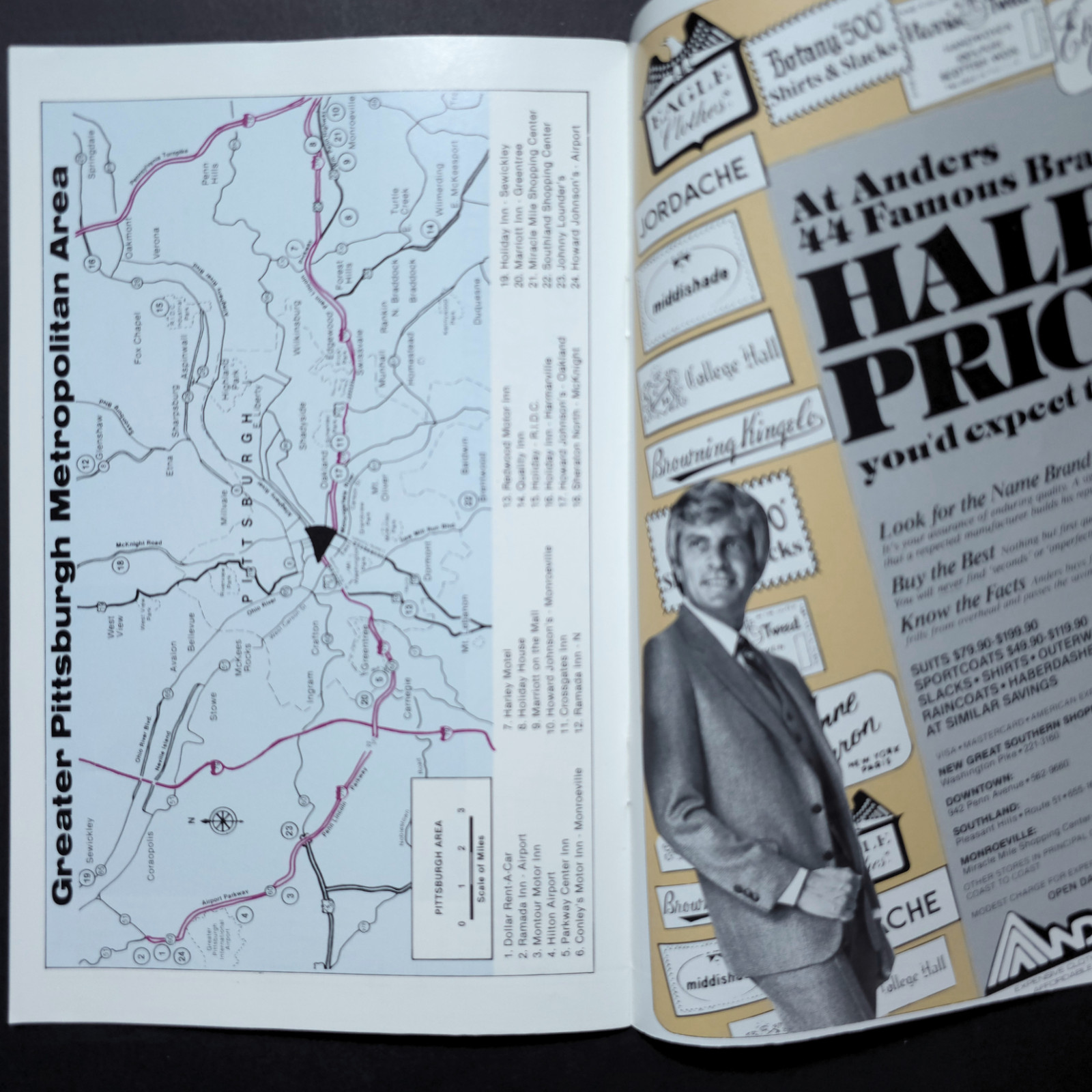 Pittsburgh Convention Visitors Guide Hotel Motel Travel Dining 1982 Booklet