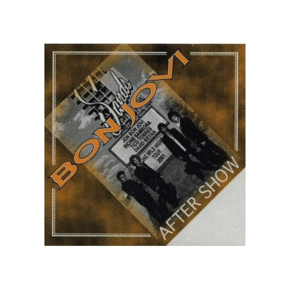 Bon Jovi 2001 One Wild Night concert tour Aftershow Backstage Pass