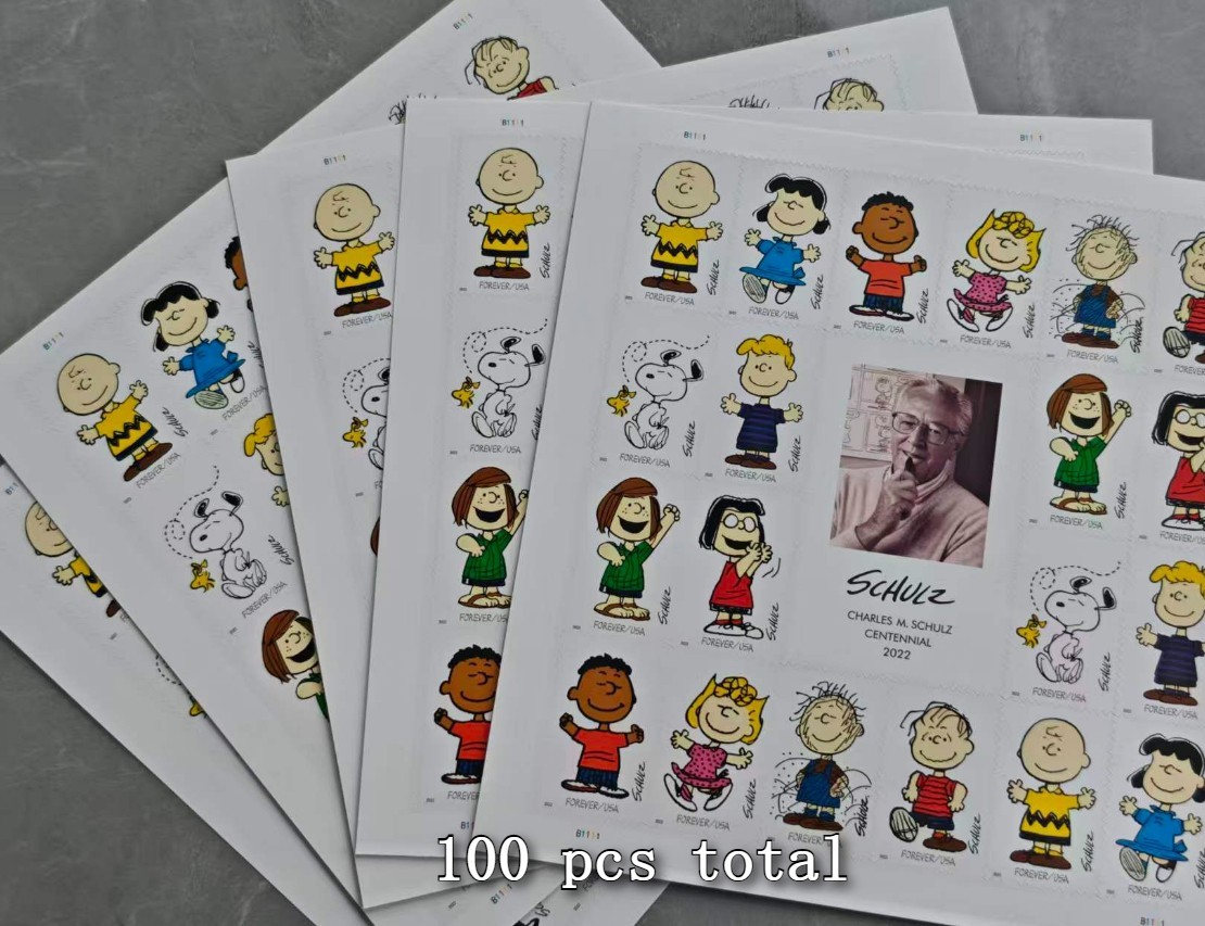 Discount USPS Stamps Pristine MNH Schulz Snoopy Charlie Brown Peanuts Sheet (100