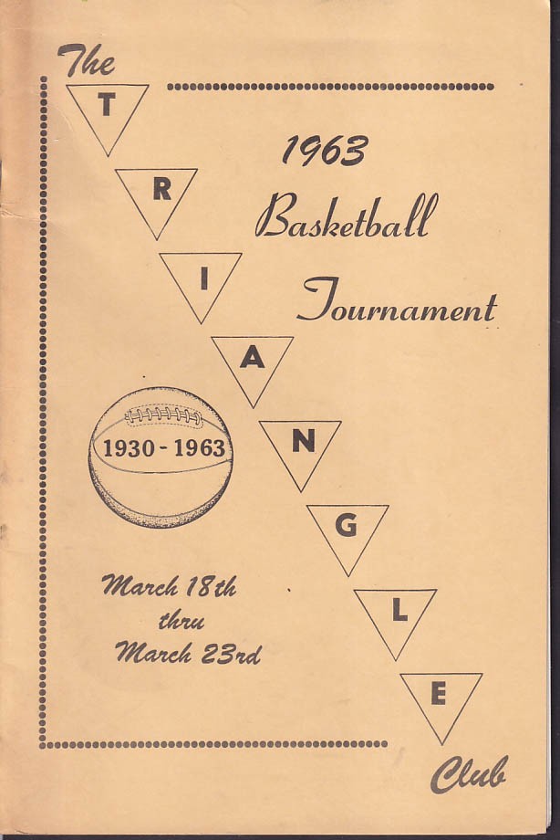 Triangle Club YMCA Basketball Tournament program 1963