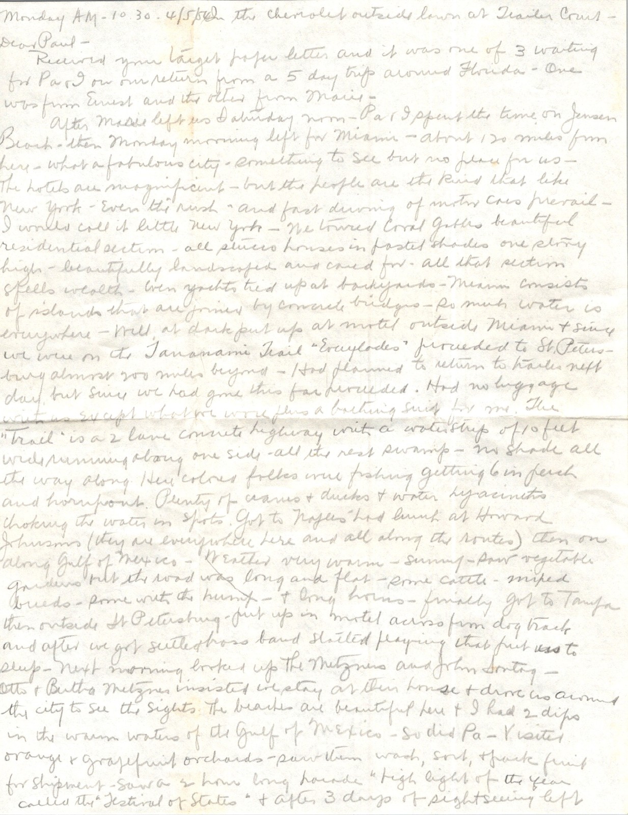 1950s Jensen Beach FL to Fort Dix NJ MS Letter w/ Postal Envelope Soldier
