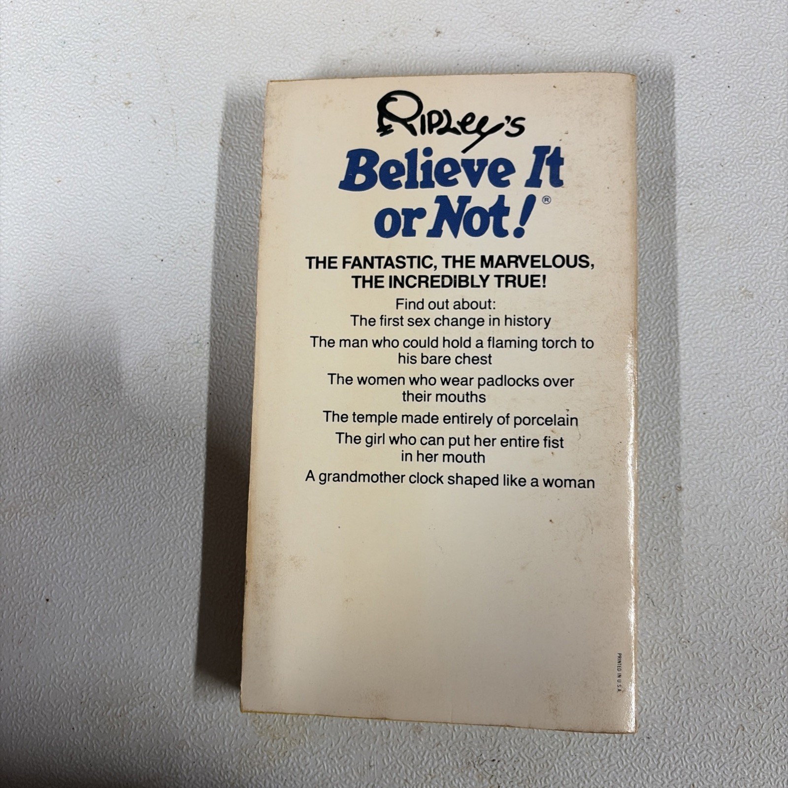 Ripley,s Believe It or Not 27th Series Vintage Paperback Book 1977