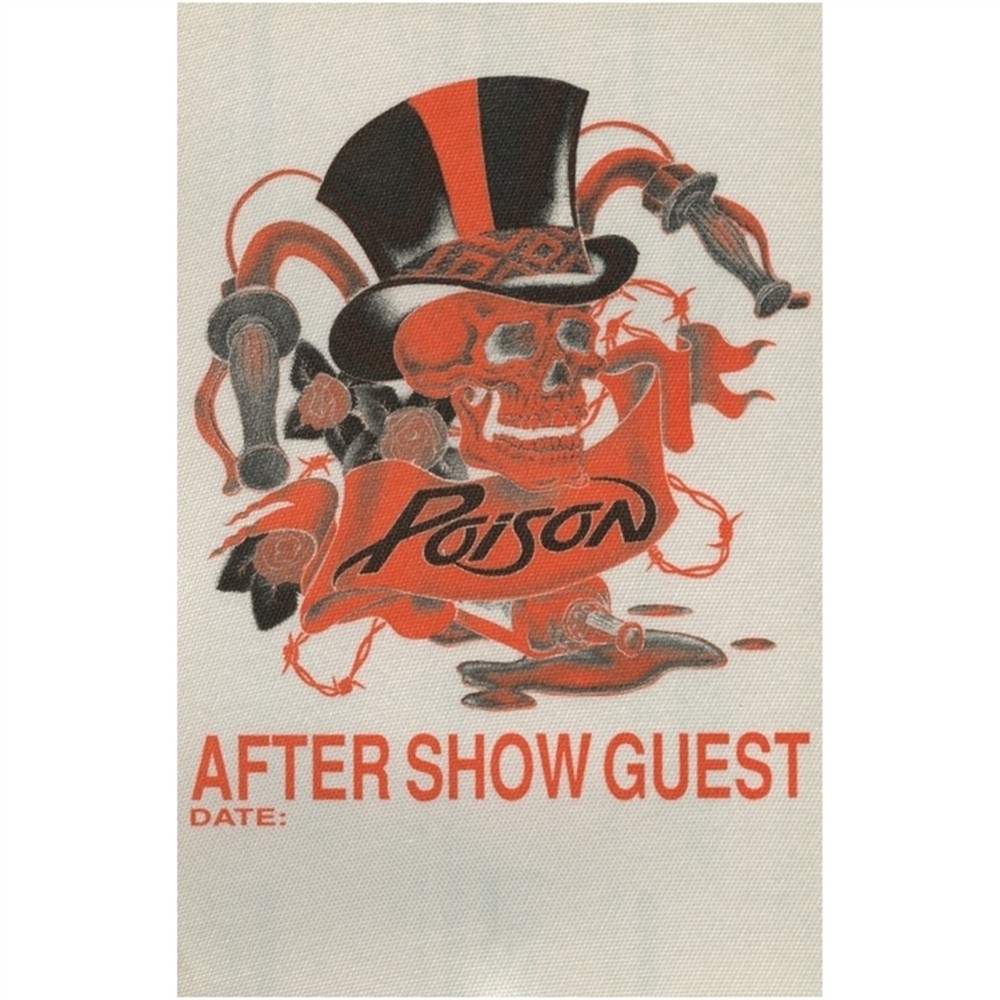 Poison 1990 Flesh & Blood concert tour After Show Backstage Pass