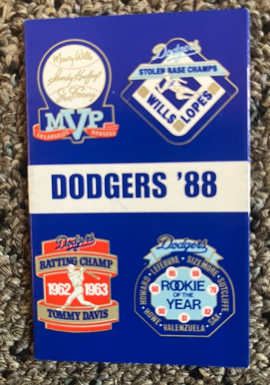Los Angeles Dodgers 1988 Foldout Baseball Pocket Schedule