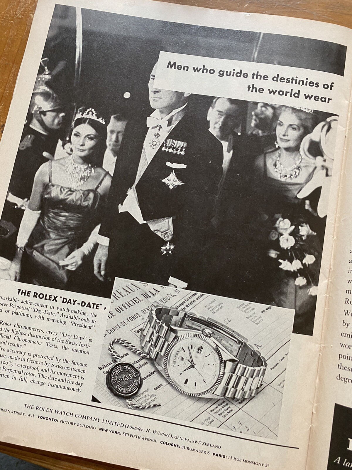 1964 Rolex Watch Day Date Perpetual Destinies Original Print Ad Vintage 2 Pg