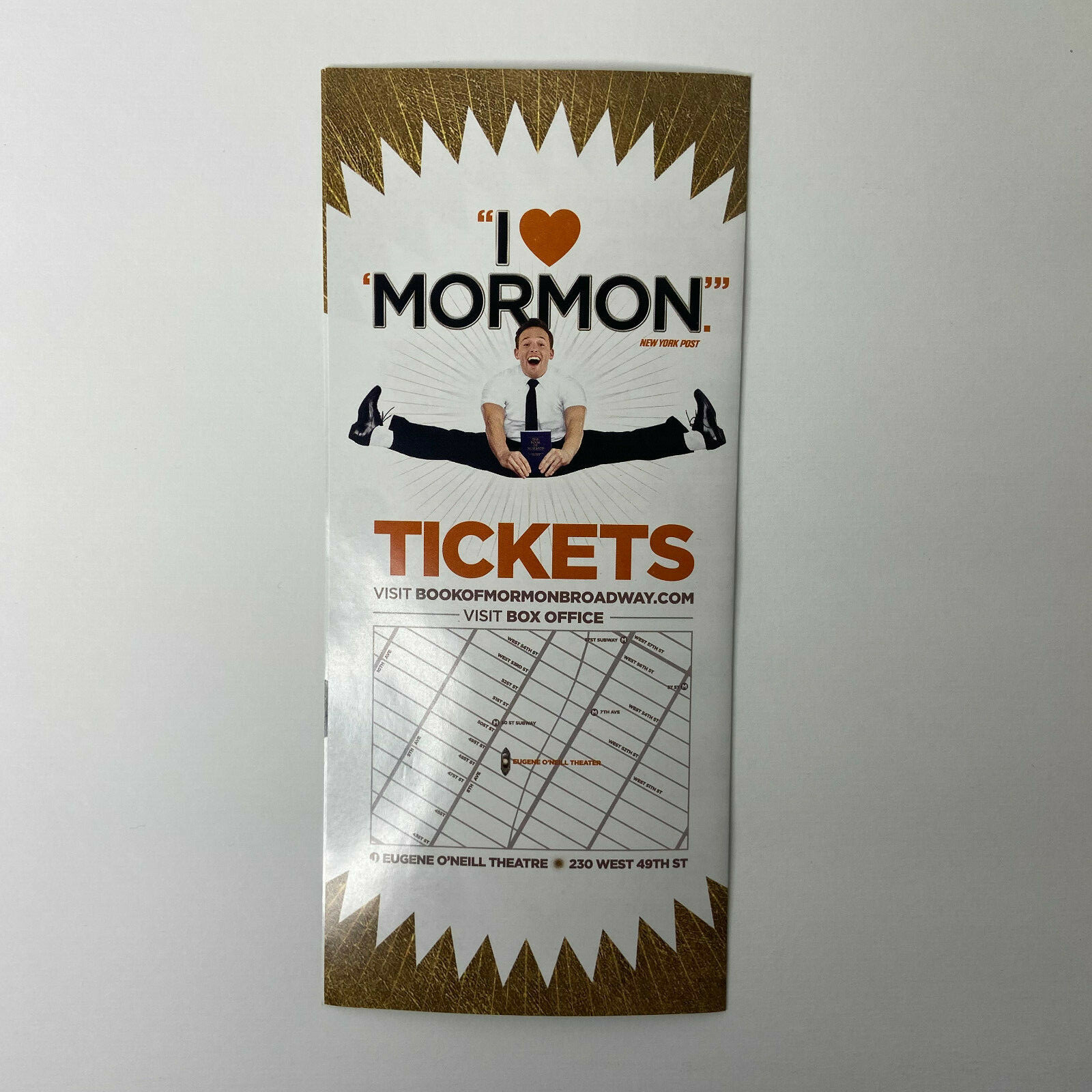 Book of Mormon PROMO AD FLYER HANDBILL NEW YORK CITY NYC BROADWAY 2022