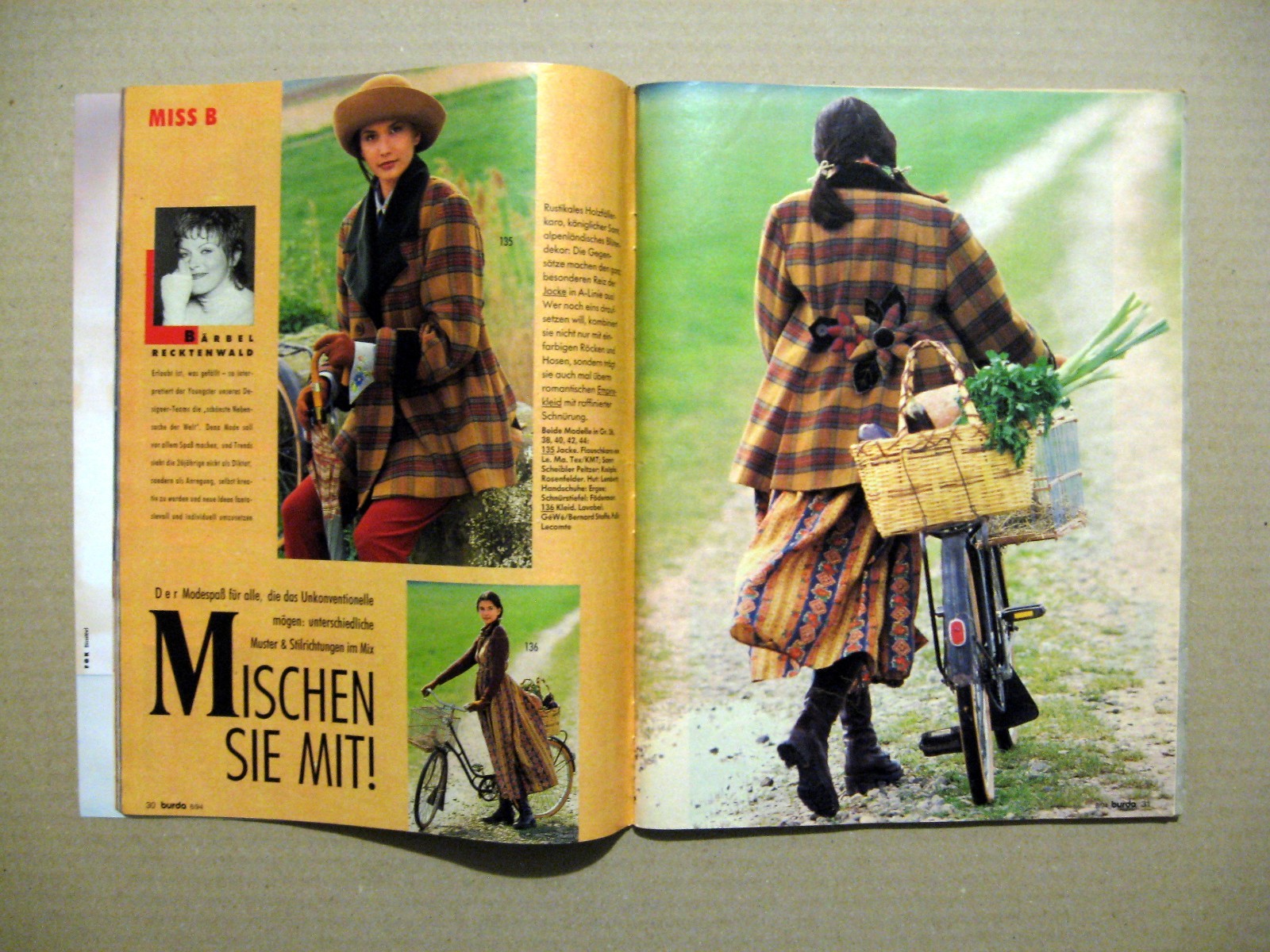 Burda Moden Magazine 1994 Germany fashion style patterns