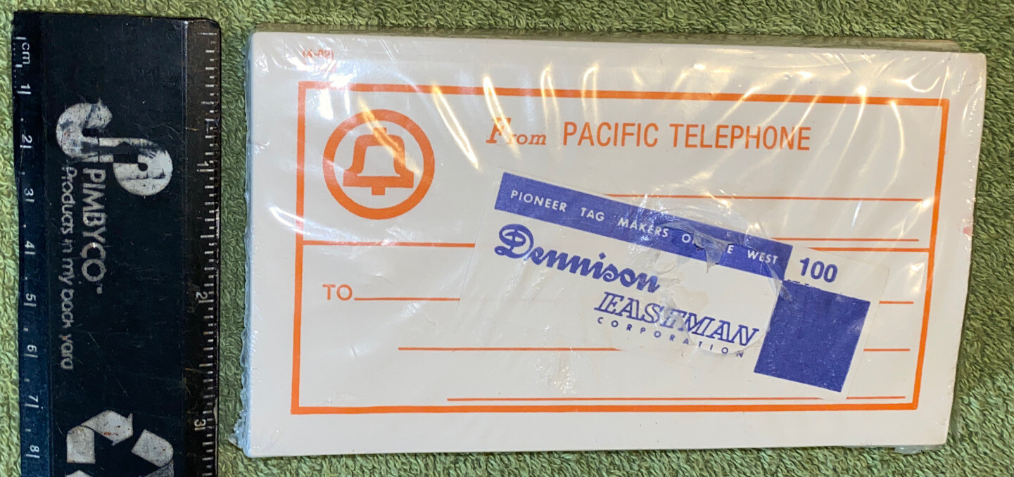 Pkg of 100 Pacific Telephone Notpad/Message Pad NOS Dennison Eastman Corp