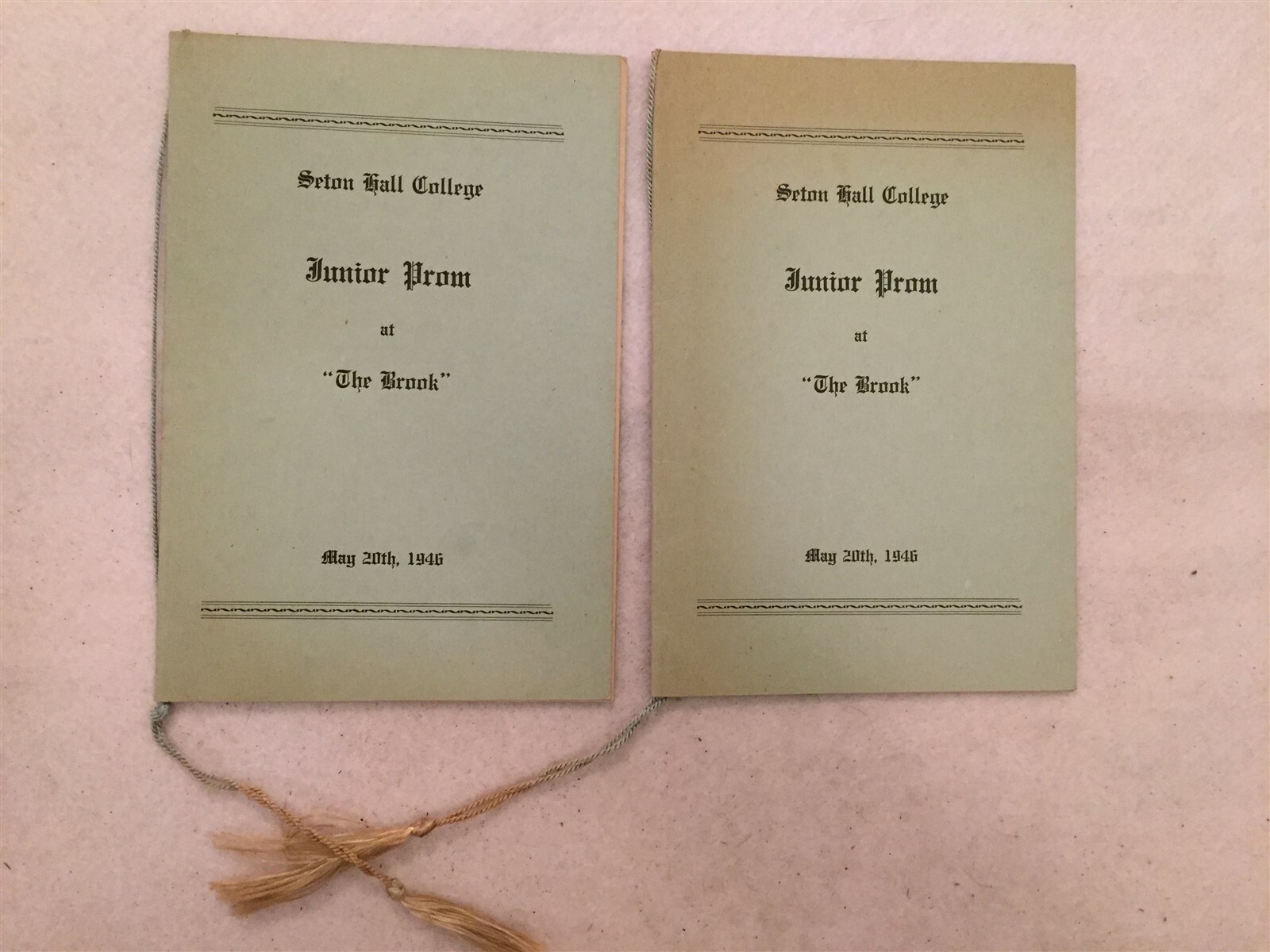 1946 Seton Hall College University Junior Prom Programs New Jersey NJ Vtg
