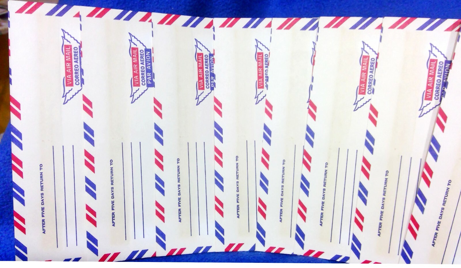 Vintage VIA AIR MAIL Red White And Blue Envelops #12