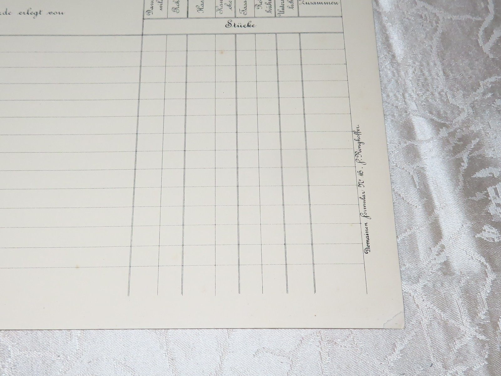 Antique Shooting Log Of The Kamenitz Domain Stirim Blank Hunting, Likely c. 1910