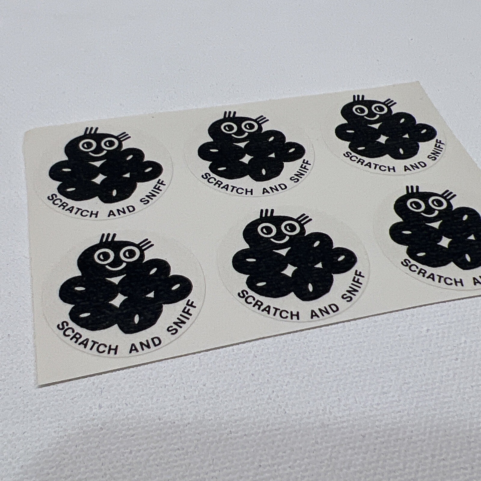 RARE Vintage Matte Scratch & Sniff Stickers Black Licorice Jelly Bean 70’s