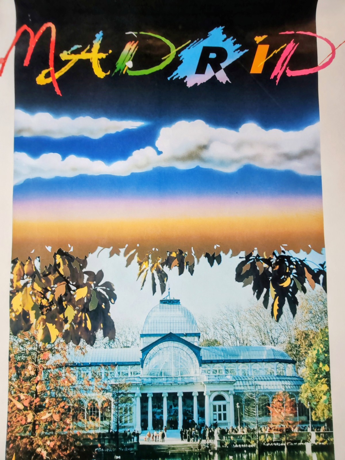 Original 1988 Madrid Spain Tourism Poster Palacio de Cristal Retiro Park 97x61cm