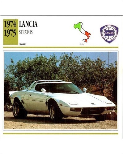 Lancia Stratos HF Stradale 1974-75 WRC Rally Trading Card Lime Green Block Italy