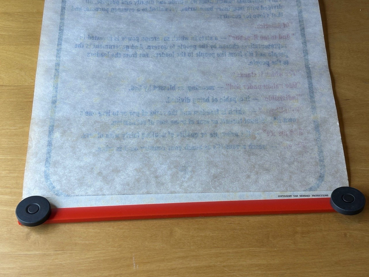 Vintage Pledge of Allegiance Scroll with Red, White, & Blue Storage Tube