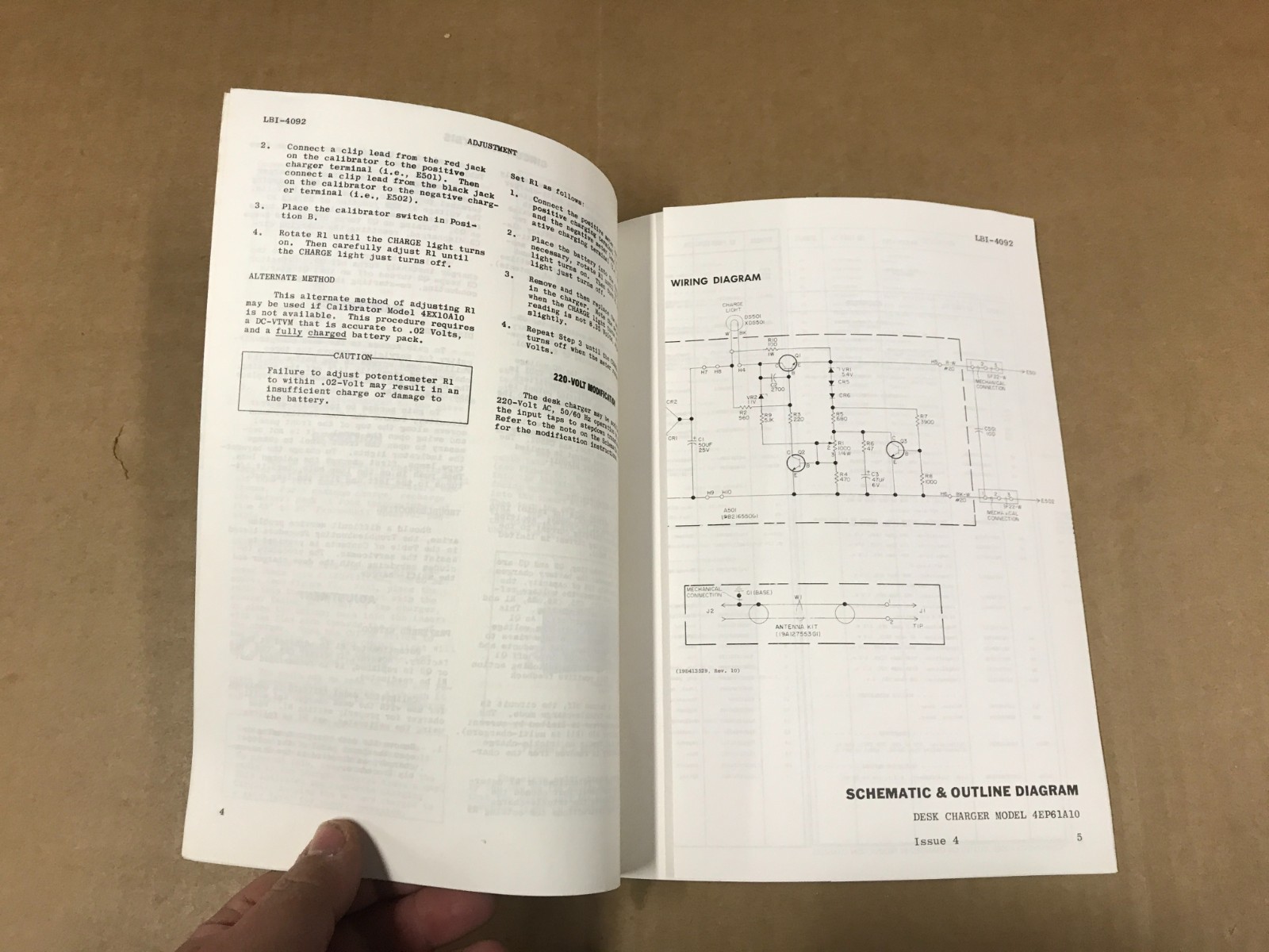 Vintage GE Model 4EP61A10 Battery Chargers Maintenance Manual