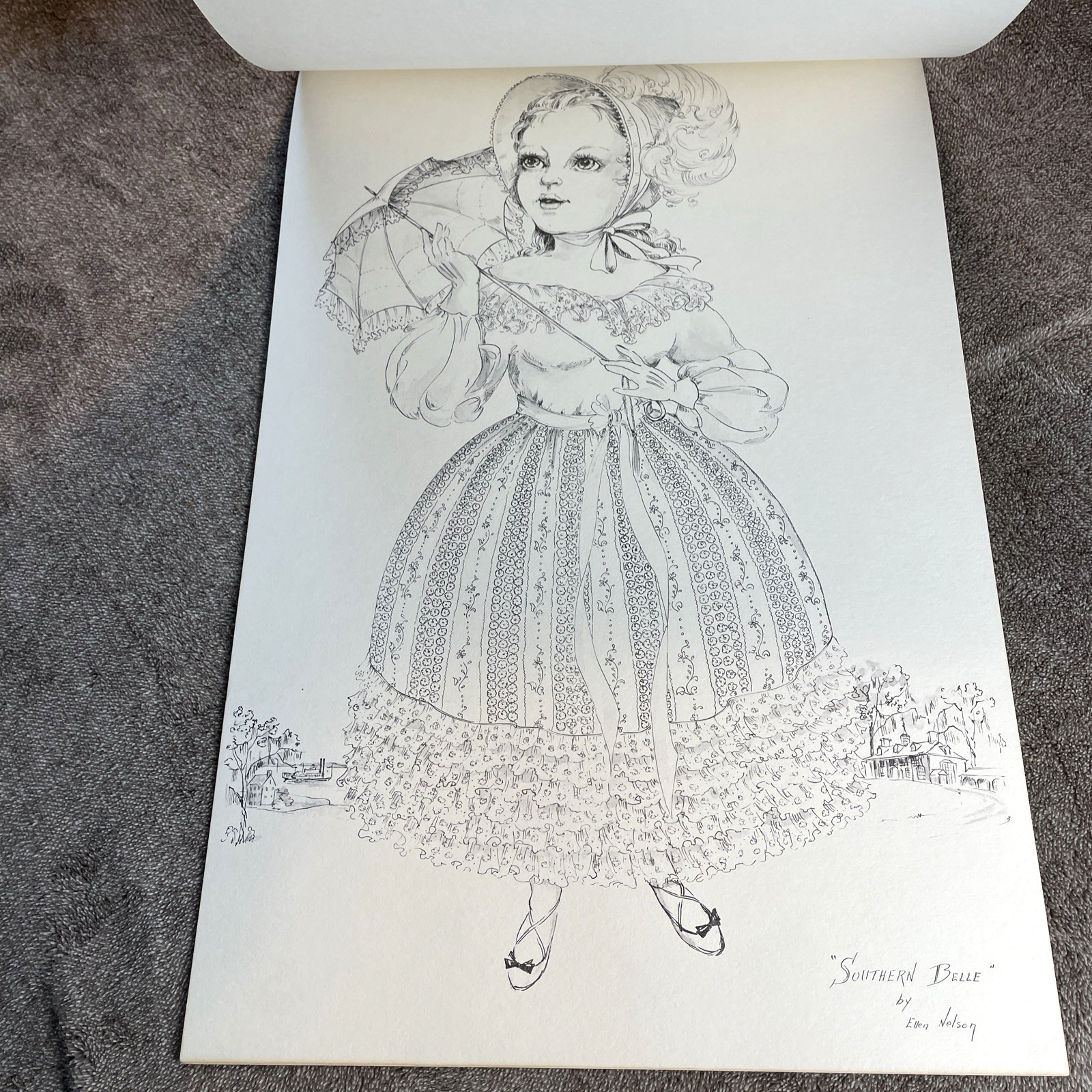 Vintage KIM’s The Heritage Doll Coloring Book 1970’s Oversized Red Farm Studios