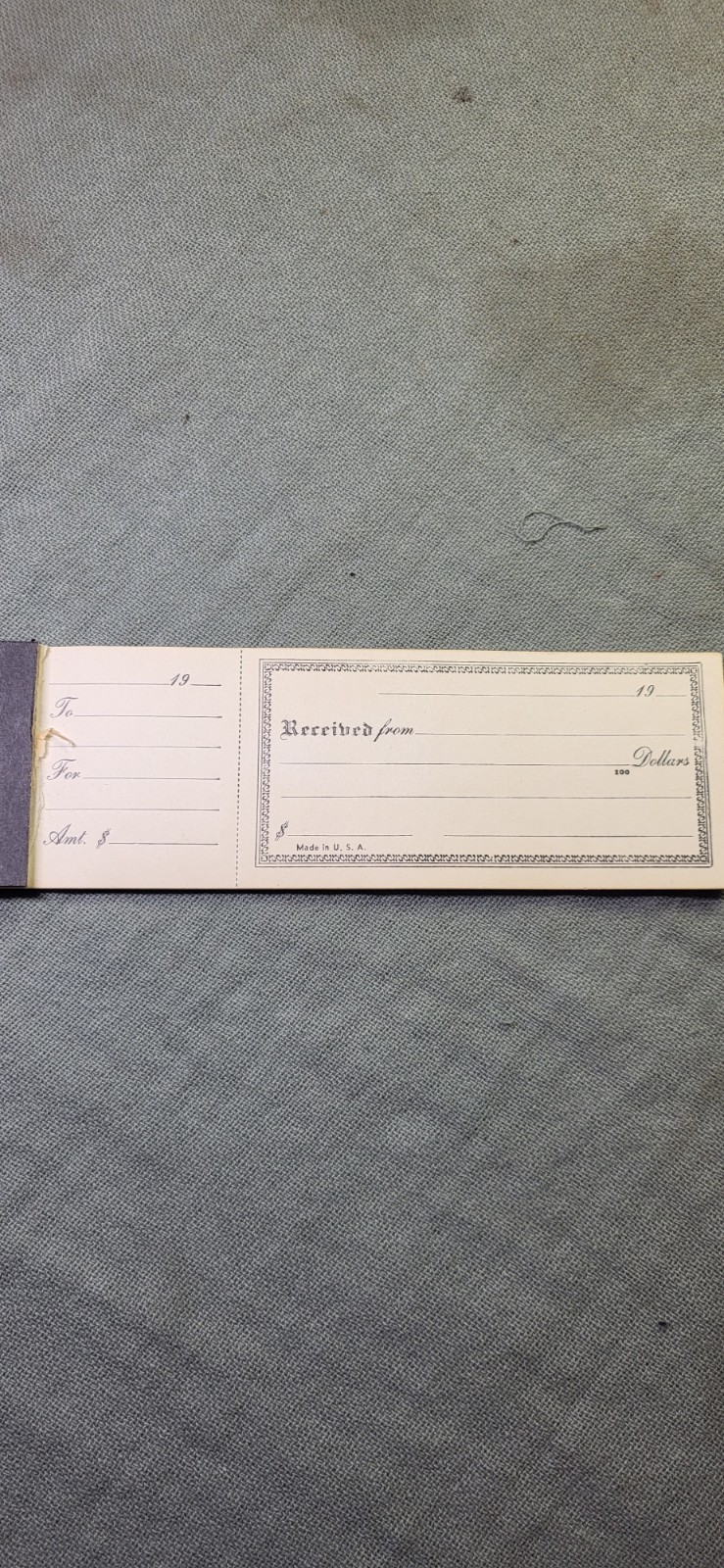 Vintage Money Receipts Booklet Early 1900s Made In USA