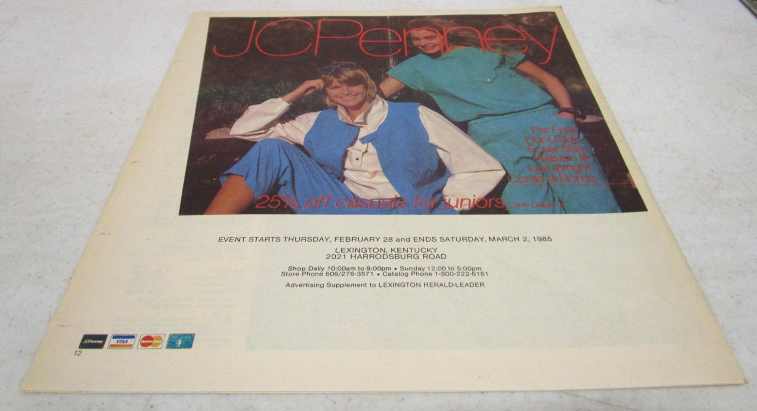 1985 VINTAGE 1980’s JC PENNEY STORE ADVERTISING SALES NEWSPAPER CATALOG
