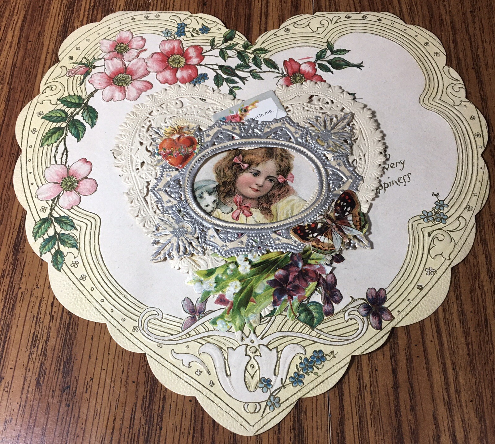 Antique Heart Valentine, To Baby from Grandma 1908 Valentine’s Day Card