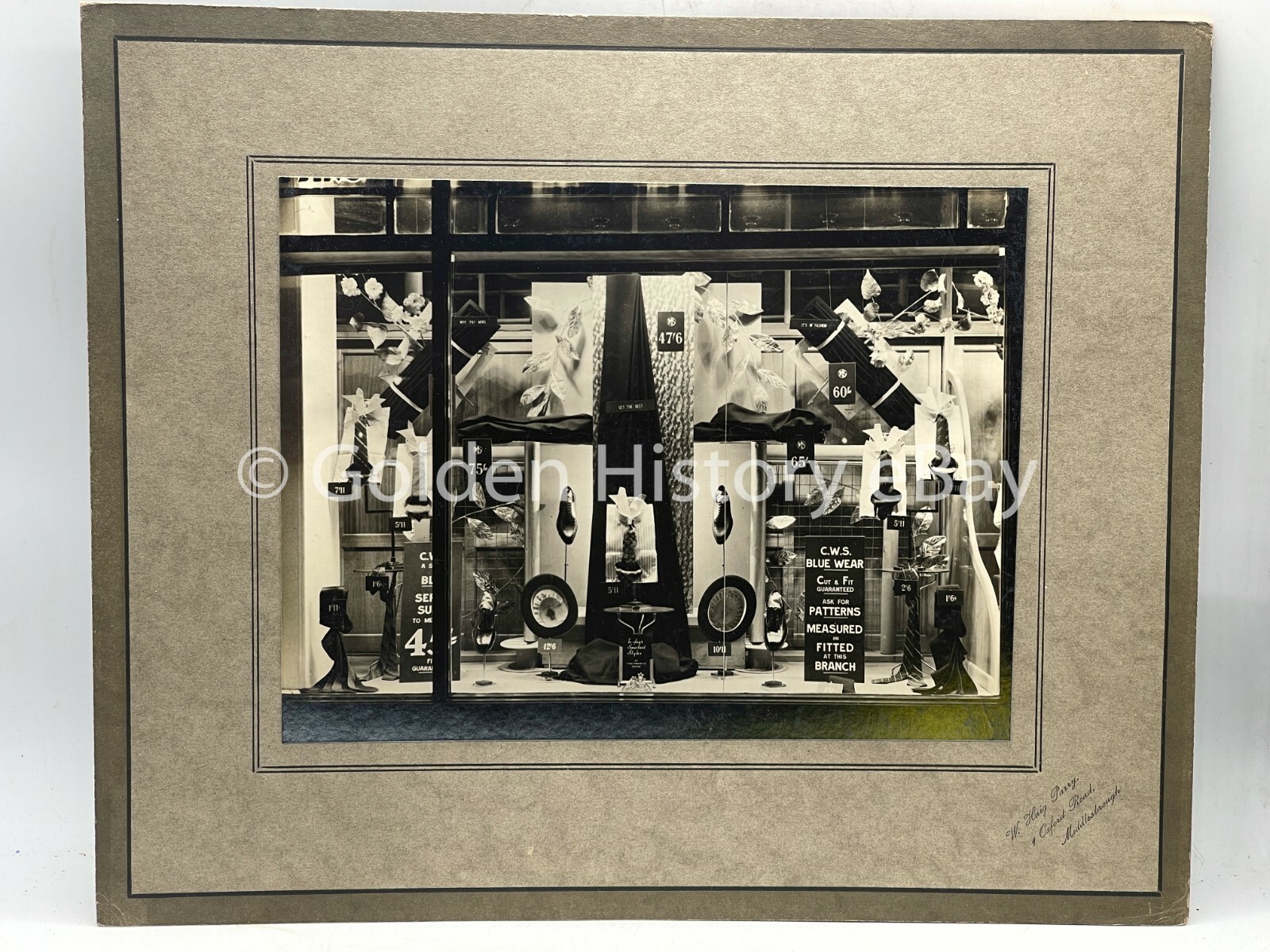 VINTAGE CO-OP SOCIETY CWS WINDOW DISPLAY PHOTO PHOTOGRAPH MIDDLESBOROUGH