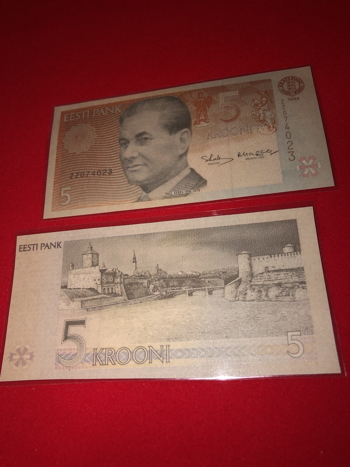 ESTONIA / LAMMINATED HISTORICAL REPLICA SOUVENIR NOTE PRINT